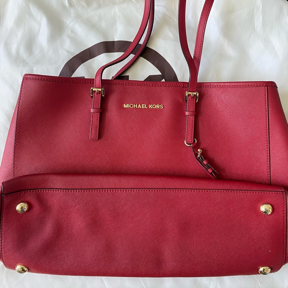 Authentic Michael Kors Red Tote Bag